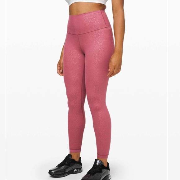 Lululemon Align Pant II 25” Nulu Polar Shift Emboss Plumful Mauve Pink Leggings - Picture 1 of 10